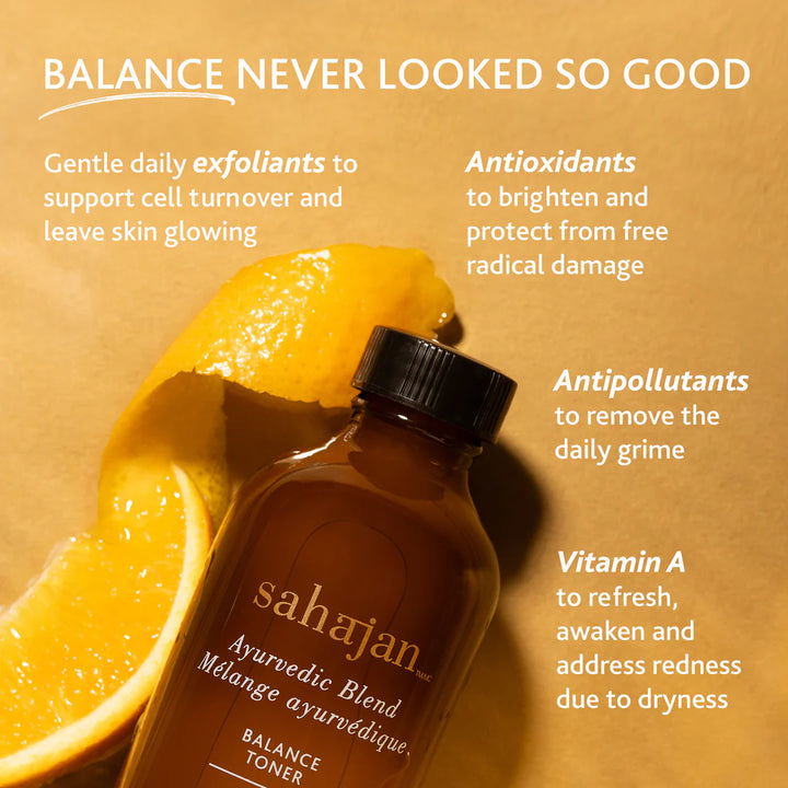 Lotion tonique équilibrante à la rose & aux AHA Sahājan