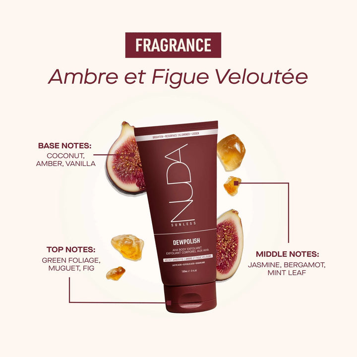 NOUVEAUTÉ exfoliant corporel aux AHA Dewpolish Nuda à l'ambre & figue