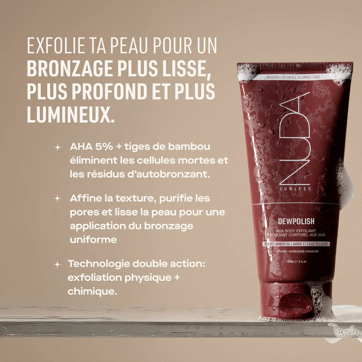 NOUVEAUTÉ exfoliant corporel aux AHA Dewpolish Nuda à l'ambre & figue