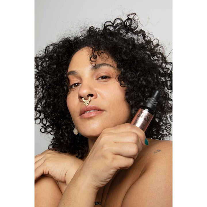 ELIXIR plumping serum, hyaluronic acid, coQ10 enzyme, made by WILD GRACE. Montreal, Canada.