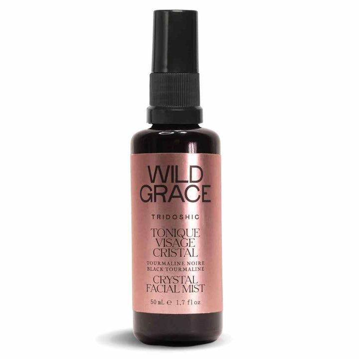 black tourmaline crystal facial mist, WILD GRACE, botanical skincare inspired by Ayurveda